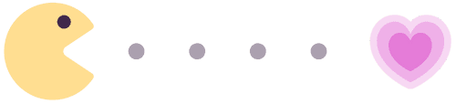 Icon of a PacMan heading to a love icon