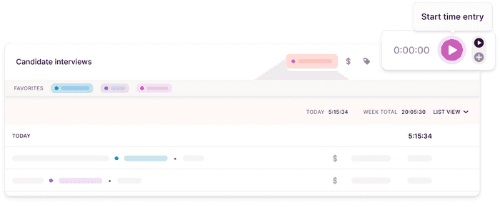 Screenshot of timer mode in Toggl Track