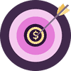 Illustration of a bullseye on profits