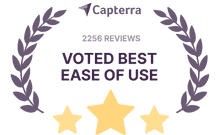 Capterra award: Voted best ease of use by 2256 reviews