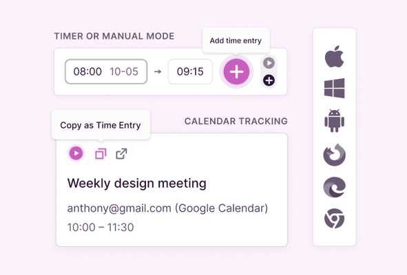 Screenshot of simple time tracking with Toggl