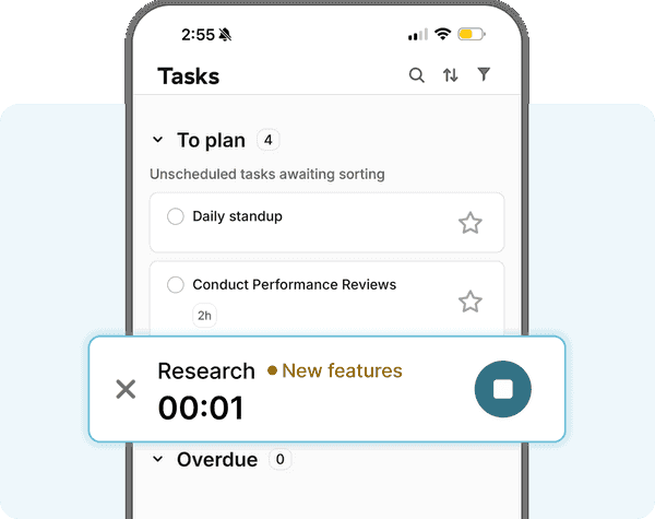 Toggl Focus mobile app with timer and calendar feature