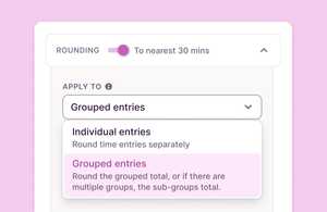 Rounding for grouped time entries feature image