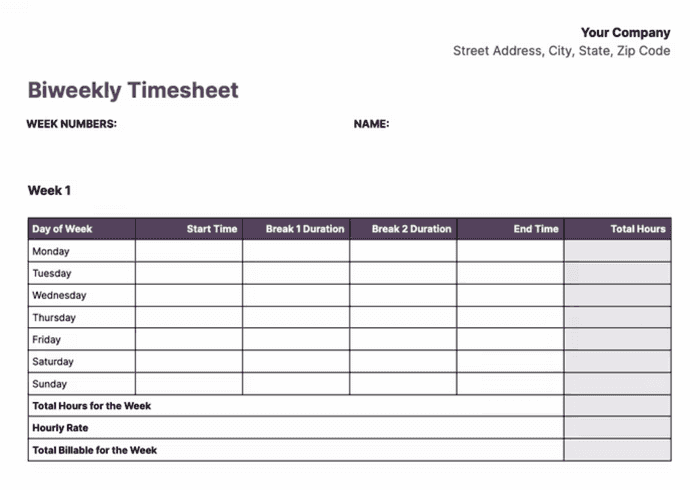 FREE Timesheet Templates | Excel, Sheets, Word, PDF | Toggl Track