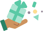Illustration of hand holding a gift