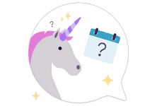 Unicorn with a calendar with a question mark