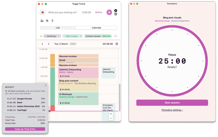 Toggl Track desktop apps