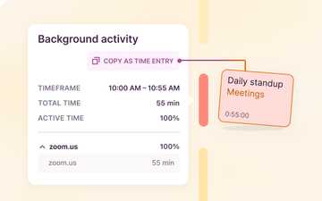 Screenshot of the background tracking feature in Toggl Track