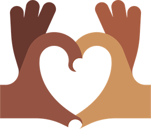 Illustration of two hands making a heart shape